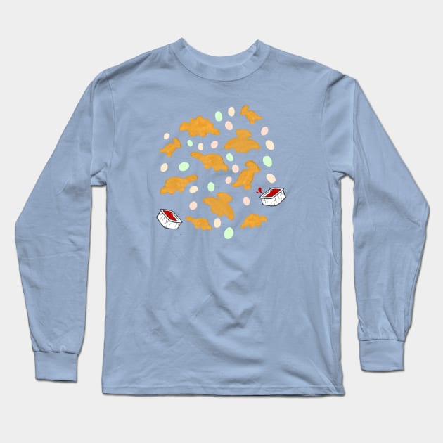 Dinosaur nuggets Long Sleeve T-Shirt by AmyNewBlue